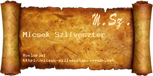 Micsek Szilveszter névjegykártya